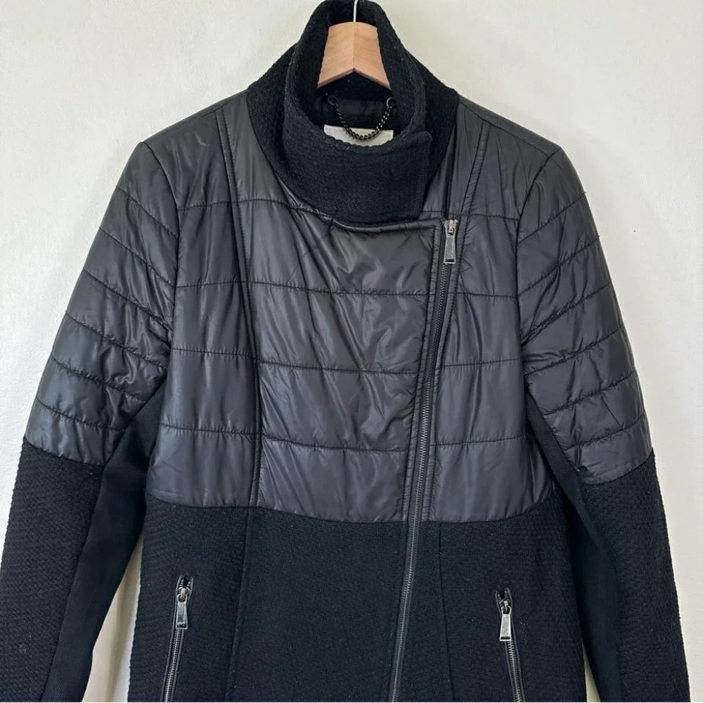 BCBGeneration Quilted Textured Long Asymmetric Zipper Jacket - Picture 6 of 16